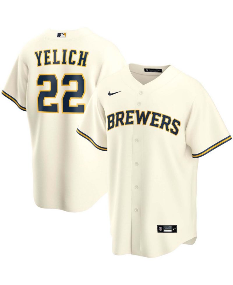 Men's Christian Yelich Cream Milwaukee Brewers Alternate Replica Player Jersey