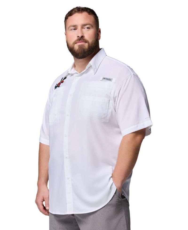 Men's White Florida Gators Big & Tall Tamiami Omni-Shade Button-Down Shirt