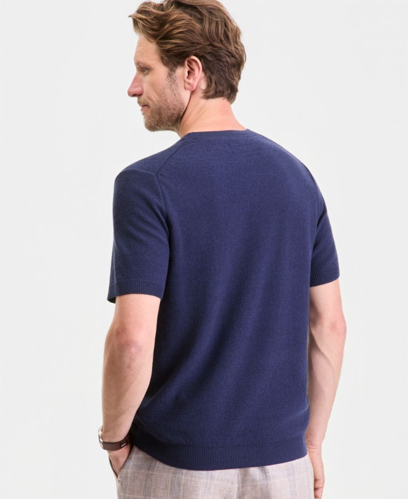 Men's Short-Sleeve Boucle Sweater T-Shirt