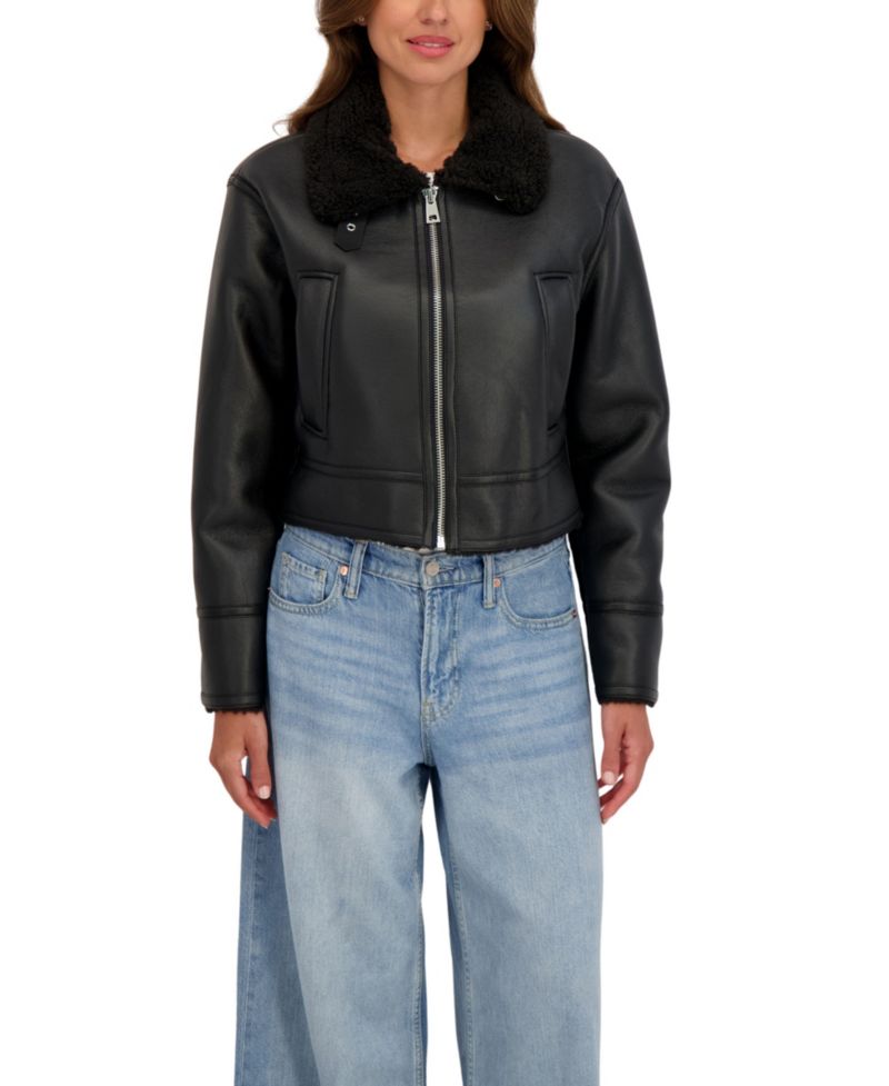Women's Cropped Faux Shearling Jacket