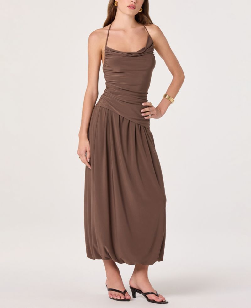 Women's Bubble-Hem Midi Skirt