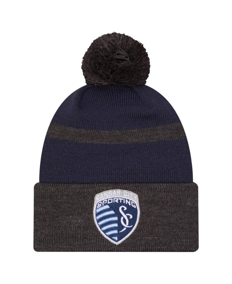 Men's Blue Sporting Kansas City 2025 Kickoff Cuffed with Pom Knit Hat