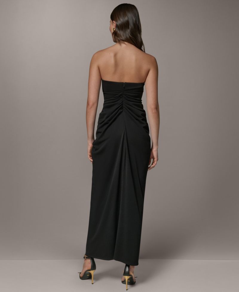 Women's Sweetheart Body-Con Maxi Dress with Structured Bodice