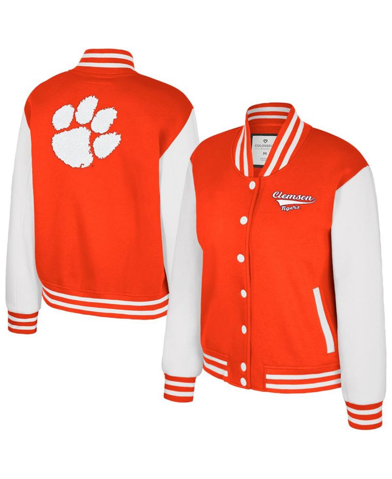 Women's Orange Clemson Tigers French Baguette Full snap Fleece Jacket