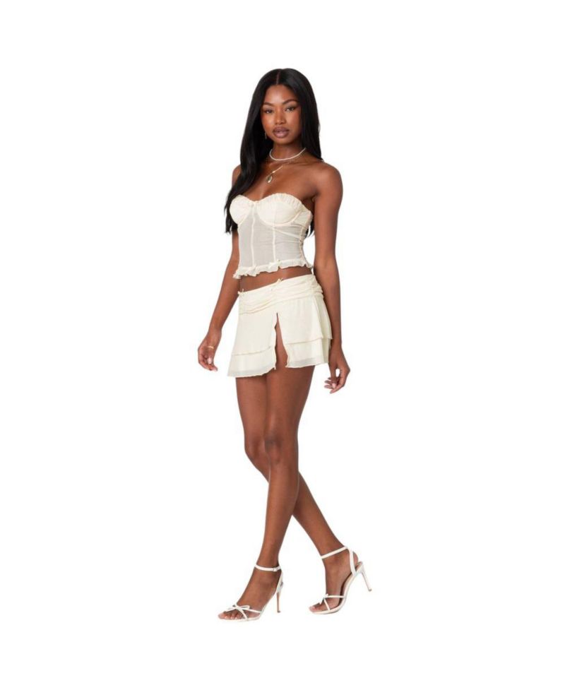 Women's Jojo Slitted Mesh Mini Skirt