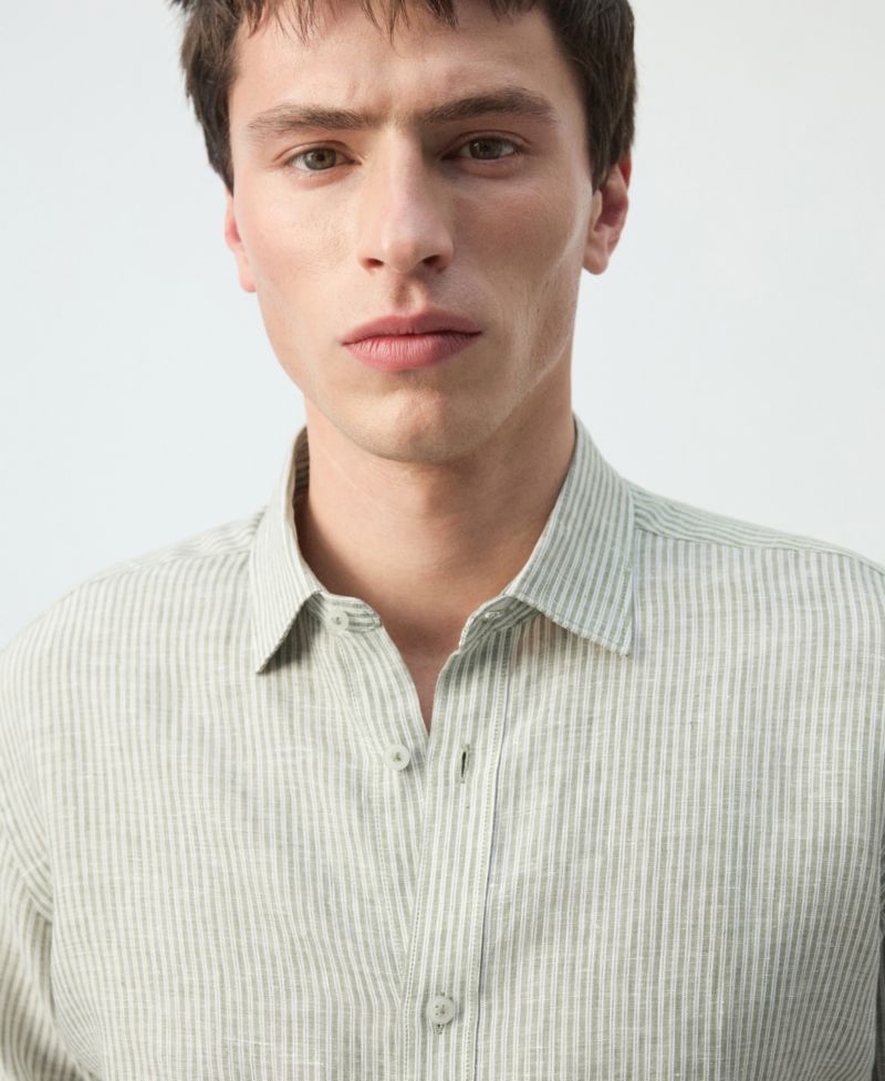 Men's Linen Striped Regular-Fit Shirt