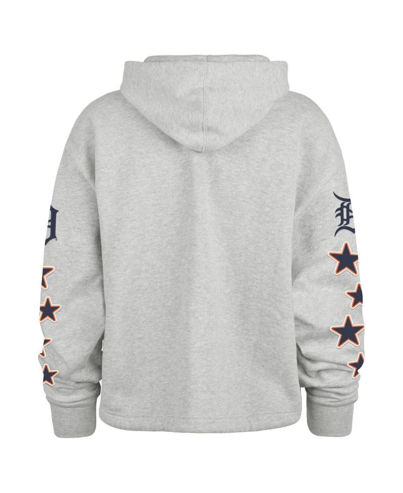 Women's Heather Gray Detroit Tigers Plus Size Starry Eye Hoodie