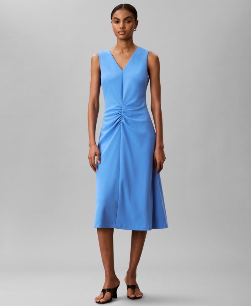Women's Sleeveless V-Neck Fit & Flare Dress