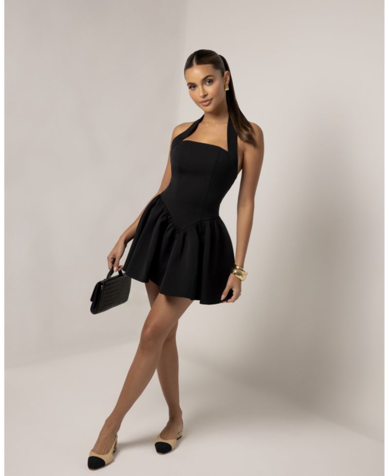 Women's Halter Contour A-Line Mini Dress