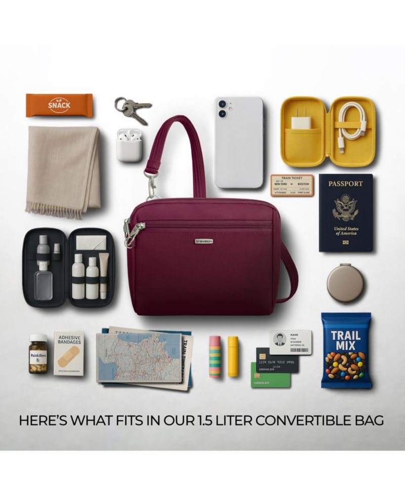 Anti-Theft Classic Convertible 8" Crossbody and Waist Pack
