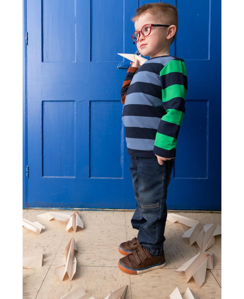 Little and Big Boy Large Striped Long Sleeve T-Shirt
