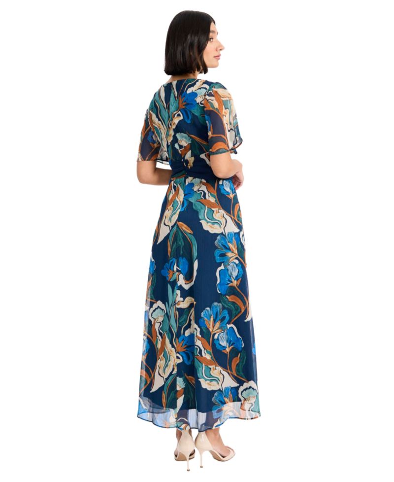 Women's V-Neck Short-Sleeve Midi Dress