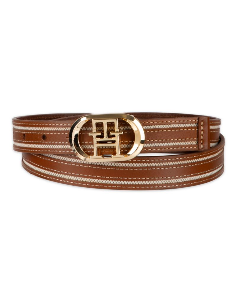 Women's Monogram Plaque Buckle Casual Belt