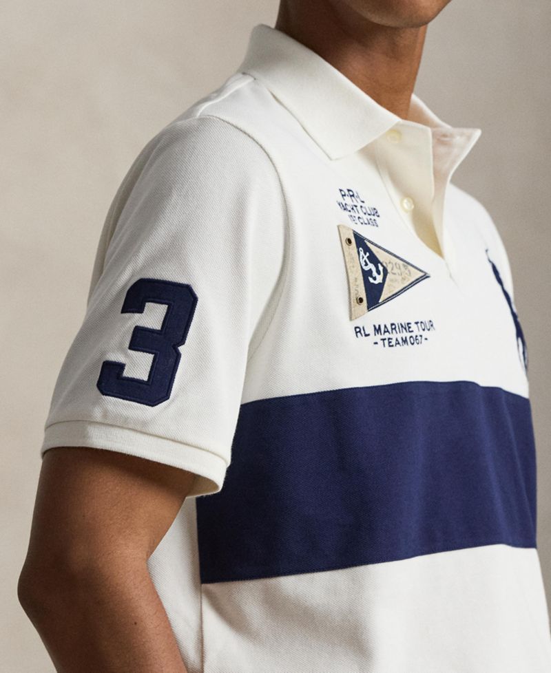 Men's Custom Slim-Fit Big Pony Mesh Polo Shirt