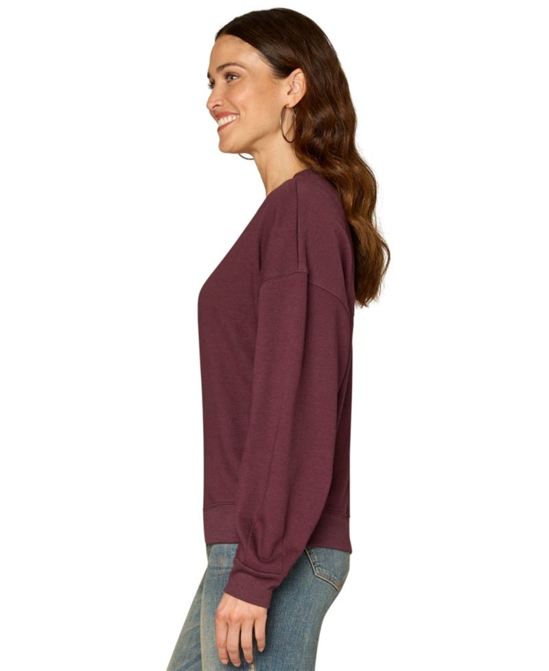 Women's Beaded Crewneck Long-Sleeve Sweatshirt