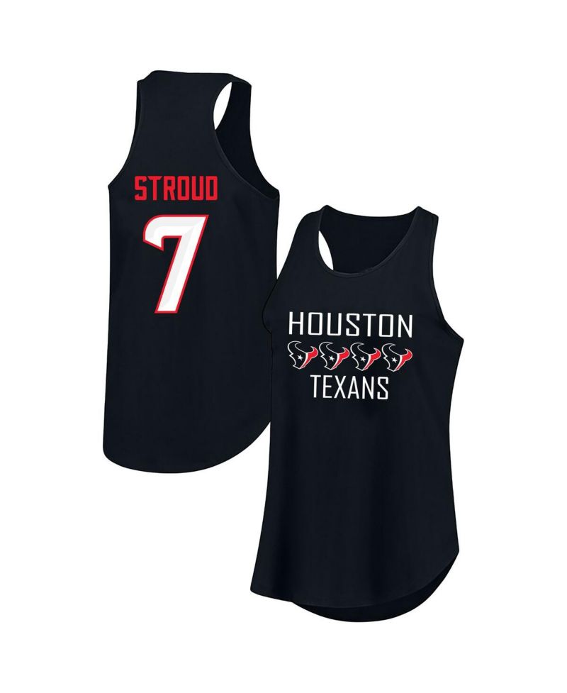 Women's C.J. Stroud Navy Houston Texans Plus Size Name & Number Tank Top