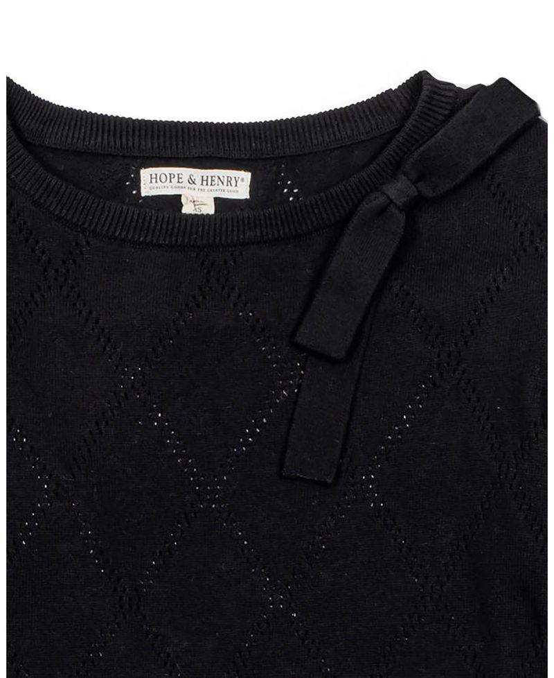 Women's Hope and Henry Organic Bow Detail Pointelle Sweater