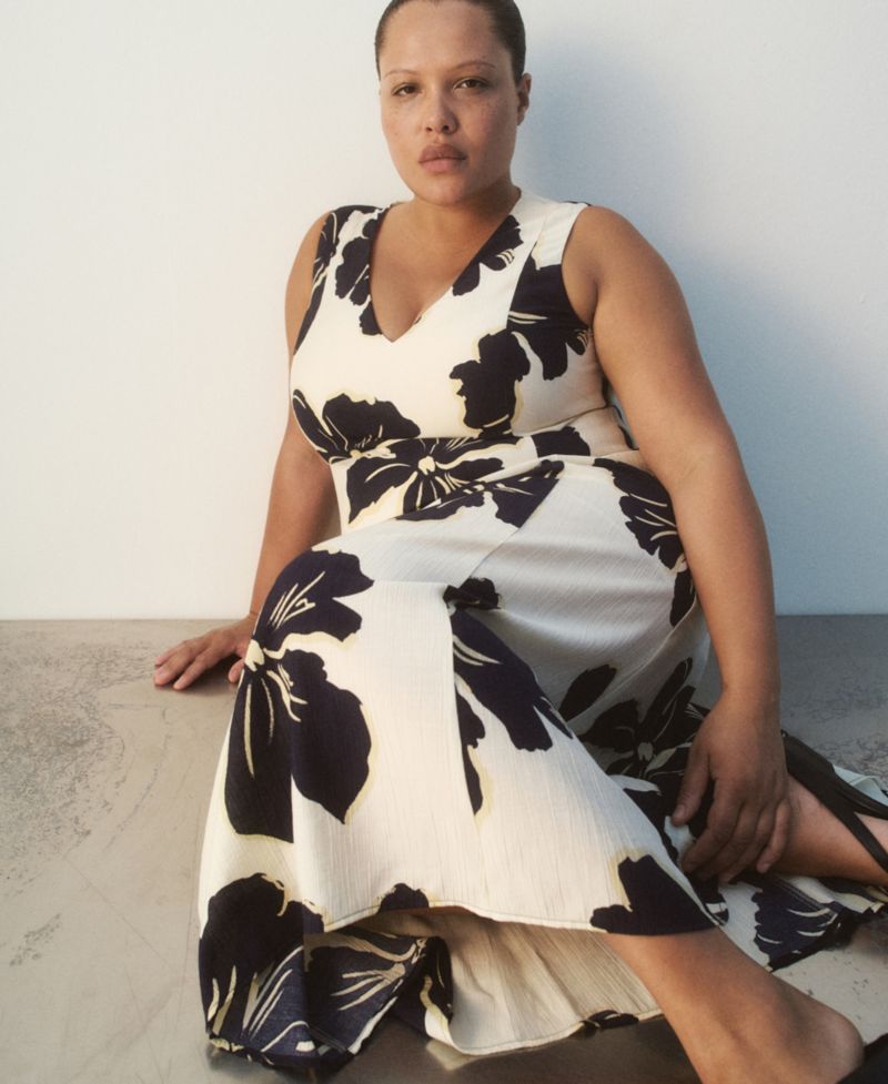 Women's Cutouts Floral-Printed Dress