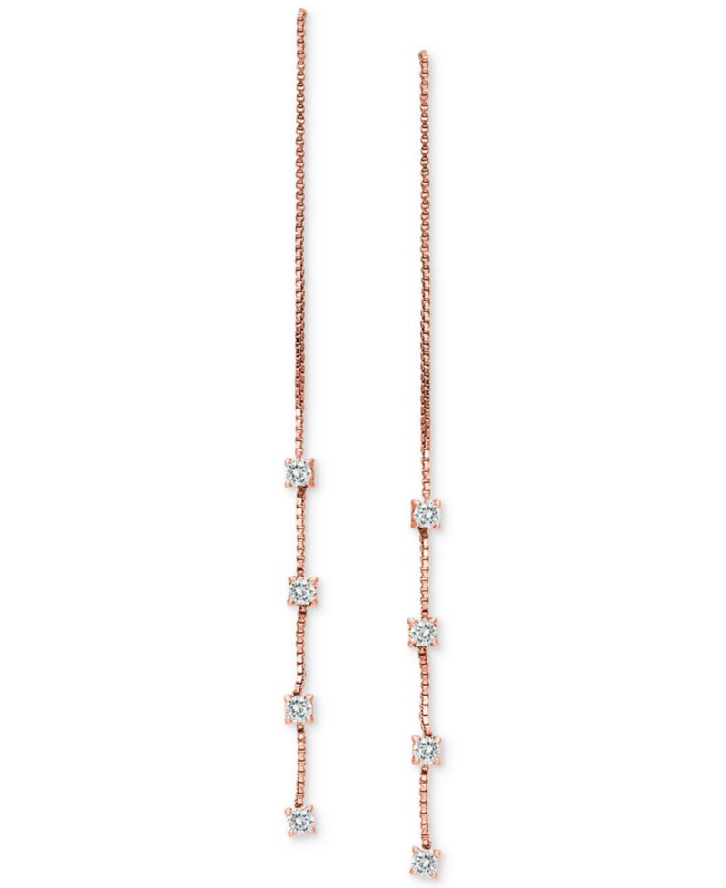 Cubic Zirconia Threader Earrings
