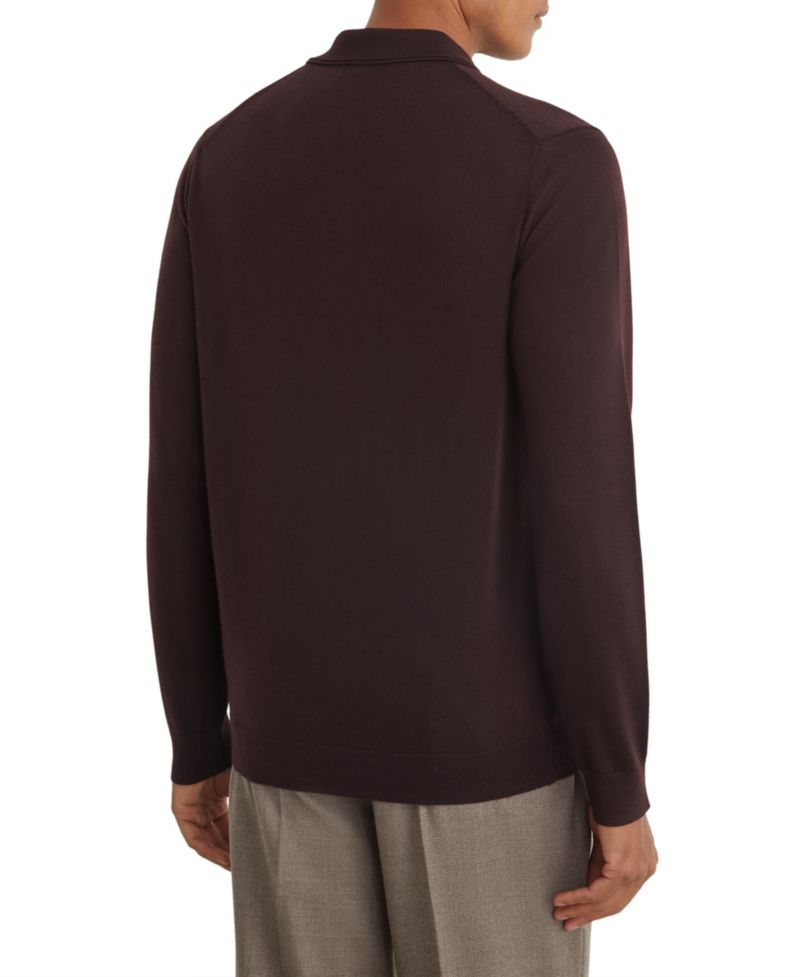 Men's Trafford Slim-Fit Merino Wool Ribbed Polo Shirt