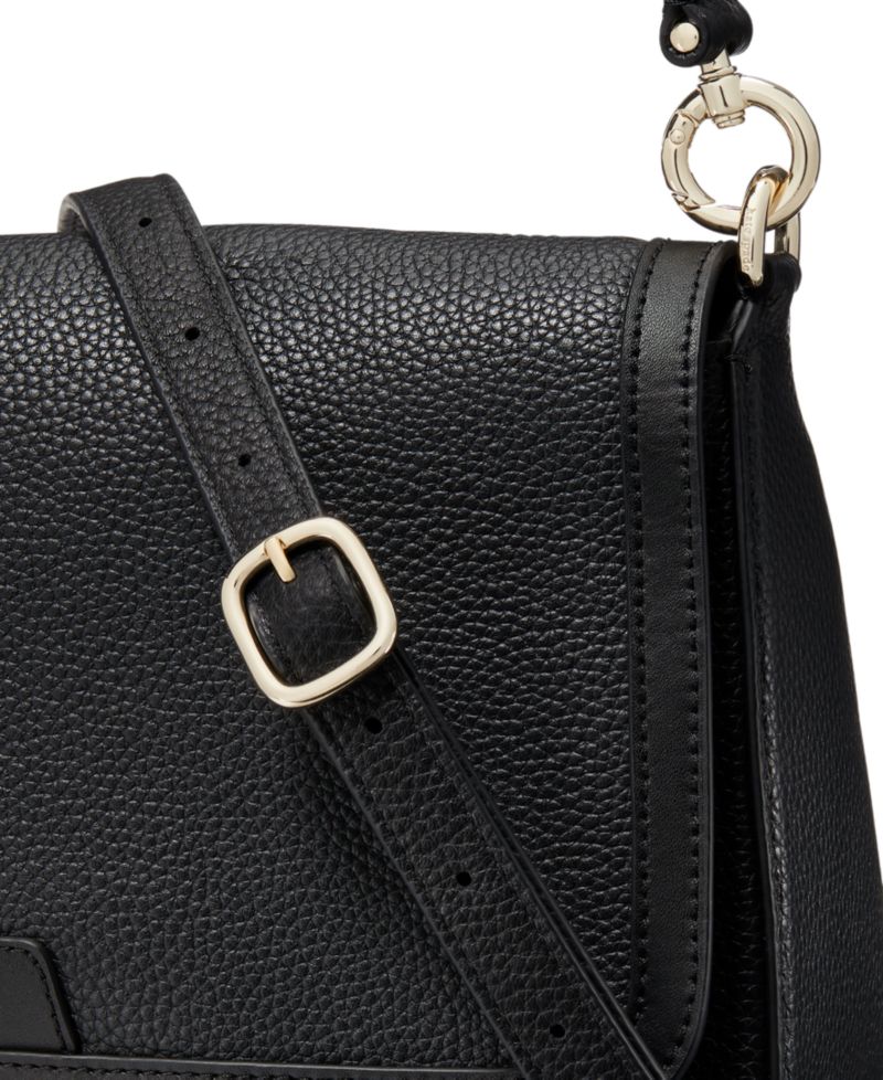 Hudson Pebbled Leather Flap Small Shoulder Bag