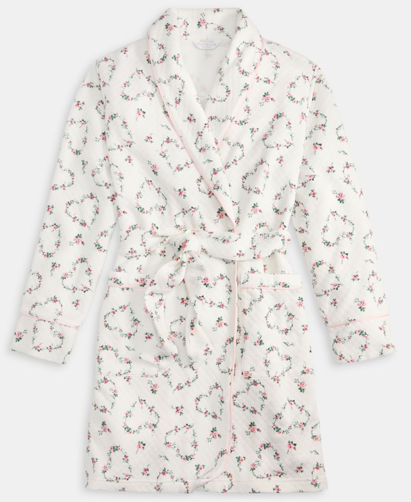 Women's Solid Quilted Belted Robe