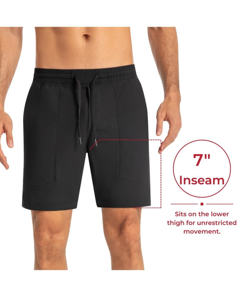 Men's Athletic Shorts 7" Inseam Quick Dry Gym Workout Zipper Pockets