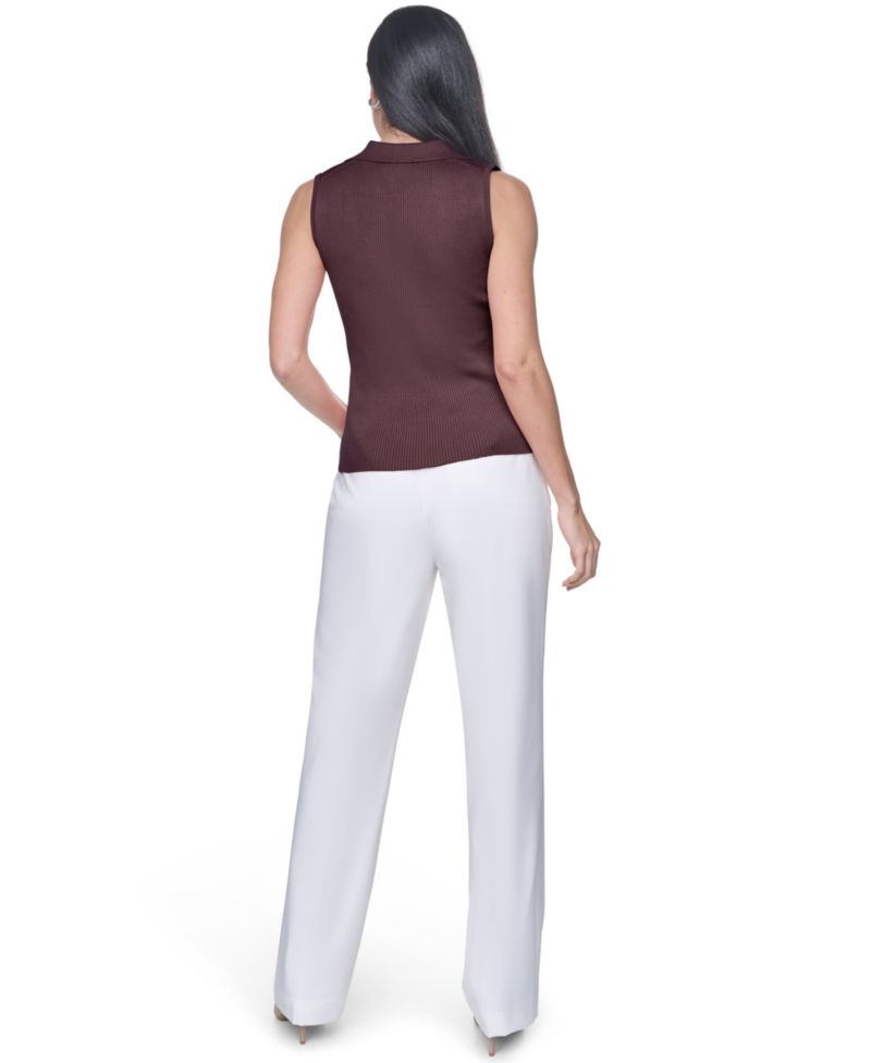 Women's V-Neck Collar Sleeveless Sweater Top