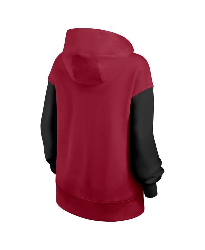 Women's Crimson/Black Oklahoma Sooners Oversized Legacy Phoenix Pullover Hoodie