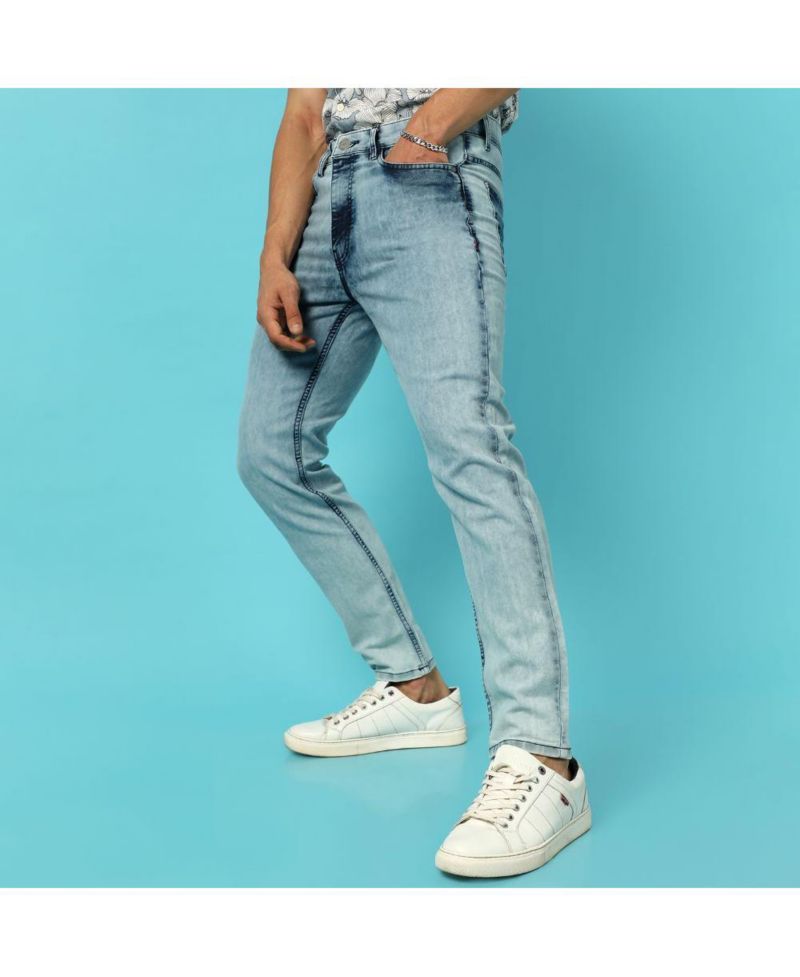 Men's Light-Wash Skinny Fit Denim Jeans