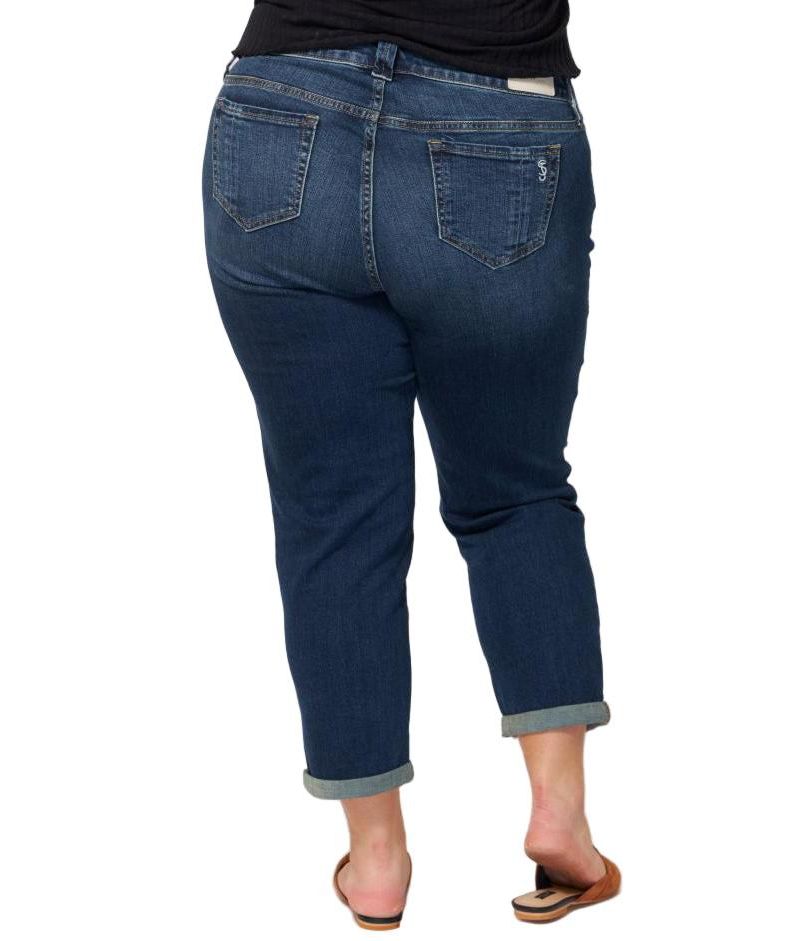 Women's Women'sDenim Mid Rise Boyfriend rolled in 25.5" inseam - Kelly