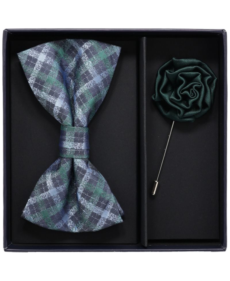 Men's 2-Piece Bow Tie and Lapel Pin Box Set