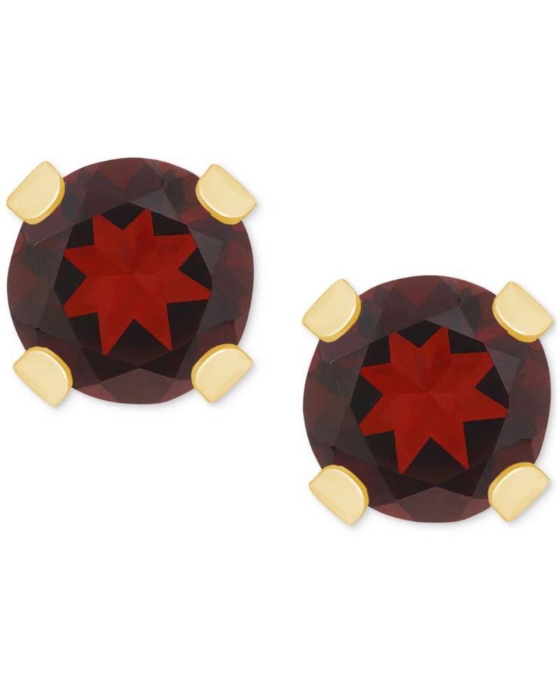 Rhodolite Garnet Stud Earrings (1/4 ct. t.w.) in 14k White or Yellow Gold (Also in Citrine, Sky Blue Topaz, Peridot & Opal)