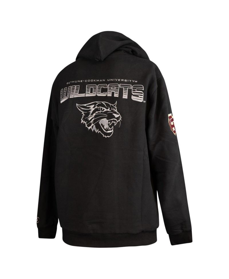 Men's Black Bethune-Cookman Wildcats Puff Print Sliced Pullover Hoodie