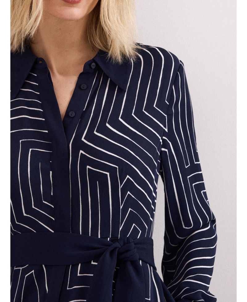 Women's Charlotte Long-Sleeve Belted Midi Dress