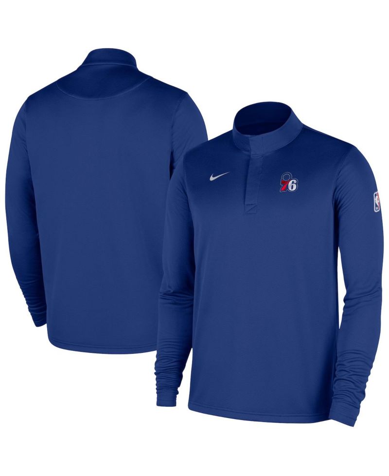 Men's Royal Philadelphia 76ers 2025/26 Authentic Coaches Quarter-Zip Pullover Jacket