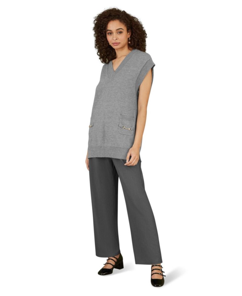 Women's Knitted V-Neck Vest Tunic