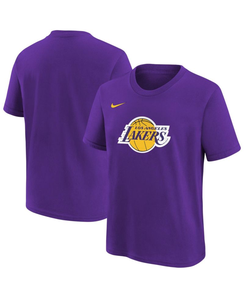 Big Boys and Girls Purple Los Angeles Lakers Team Essential Logo T-Shirt