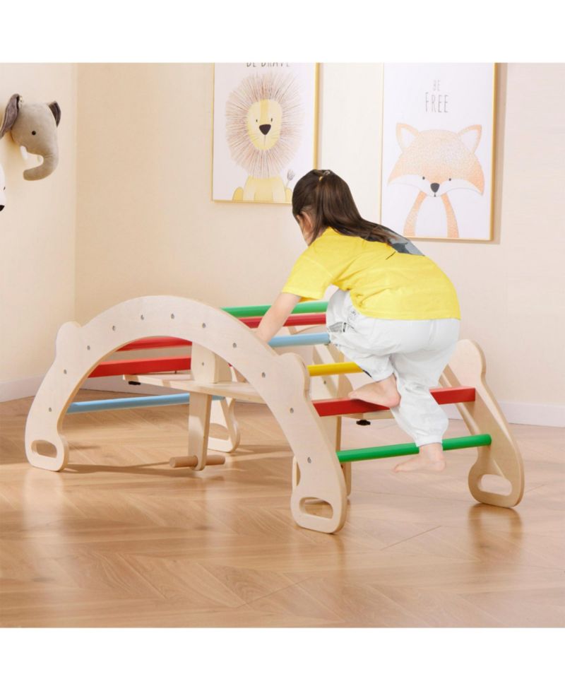 4-in-1 Wooden Climbing Activity Climber