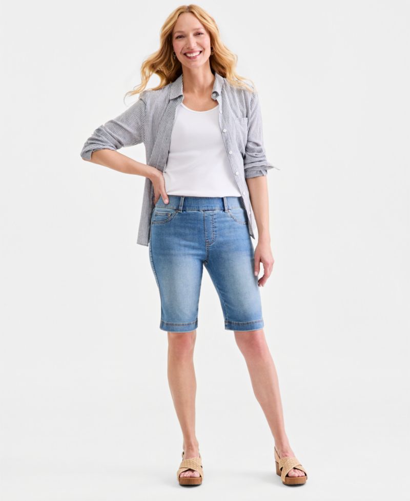 Petite High-Rise Shaping Bermuda Shorts