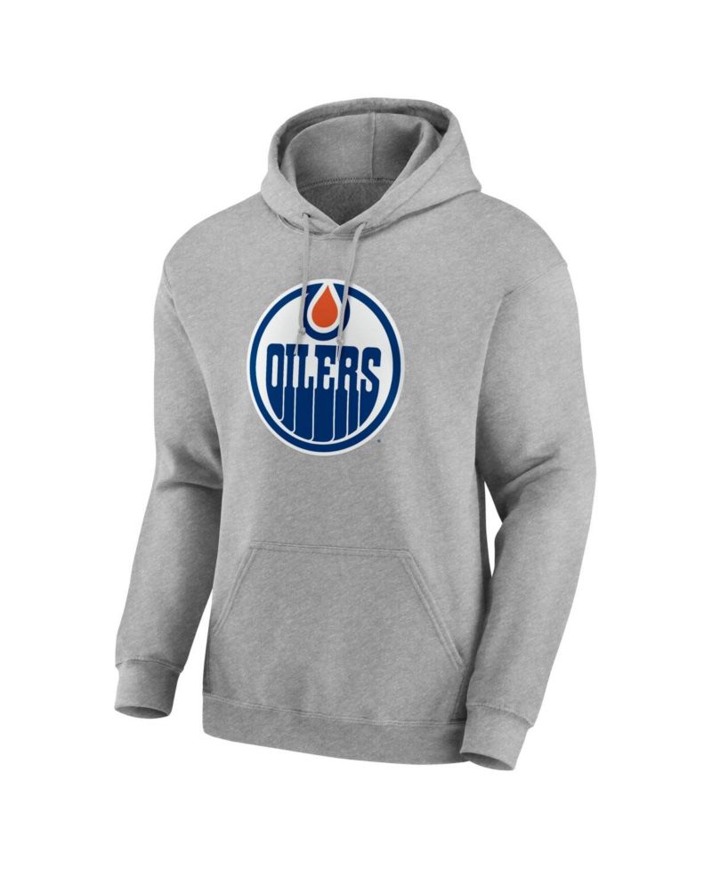 Men's Heather Gray Edmonton Oilers Essential Hoodie