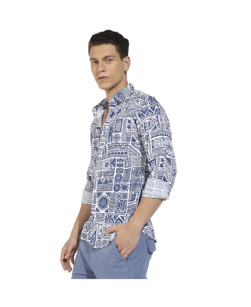 Men's Contrast Aztec Shirt