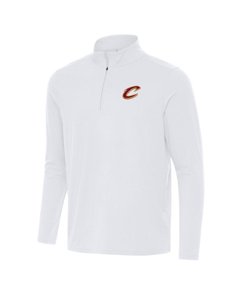 Men's White Cleveland Cavaliers Intent Quarter-Zip T-Shirt