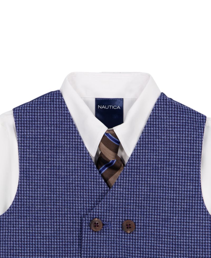 Baby Boys' Long-Sleeve Shirt, Vest, Pants and Tie, 4-Piece Set