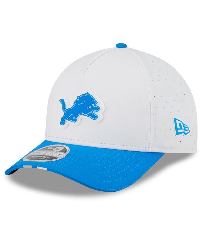 Men's White/Blue Detroit Lions 2025 NFL Training Camp A-Frame 9FORTY Adjustable Hat
