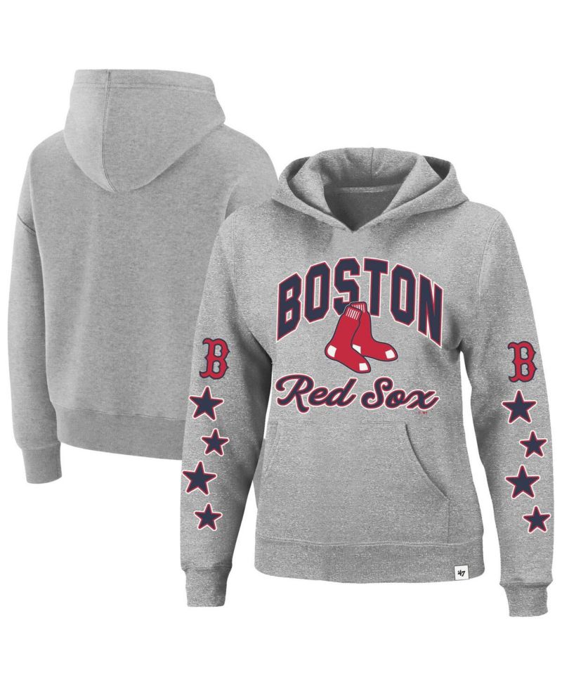 Women's Heather Gray Boston Red Sox Plus Size Starry Eye Hoodie
