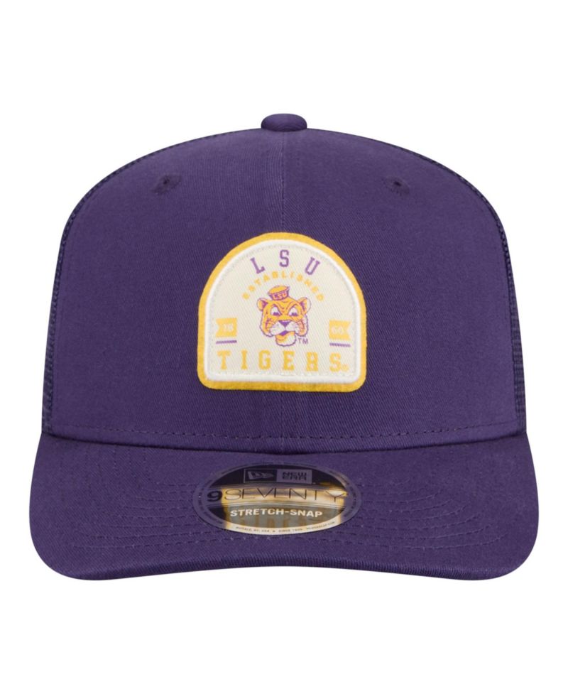 Men's Purple LSU Tigers Patched 9SEVENTY Trucker Adjustable Hat