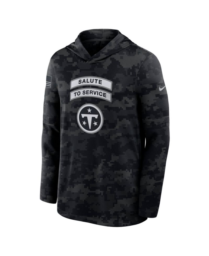 Men's Black Tennessee Titans 2026 Salute to Service Sideline Lightweight Hooded Pullover