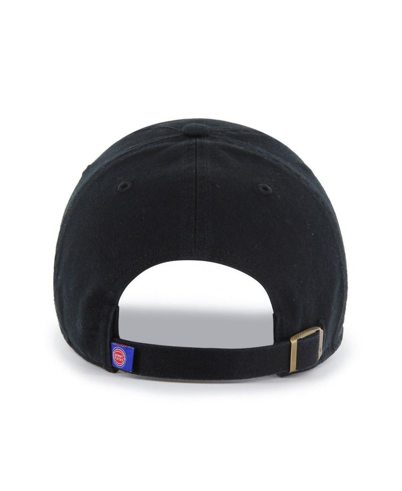 Men's Black Detroit Pistons Core Logo Clean Up Adjustable Hat