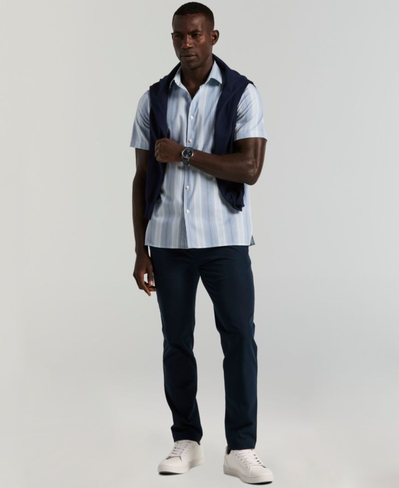 Men's Variegated Stripe Short-Sleeve Shirt